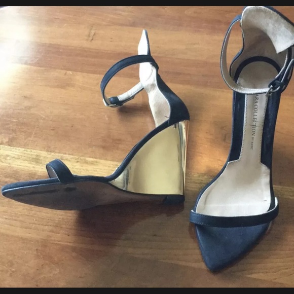 ZARA LEATHER POINTY HEELS STILETTOS WEDGE D’ORSAY - Picture 2 of 3